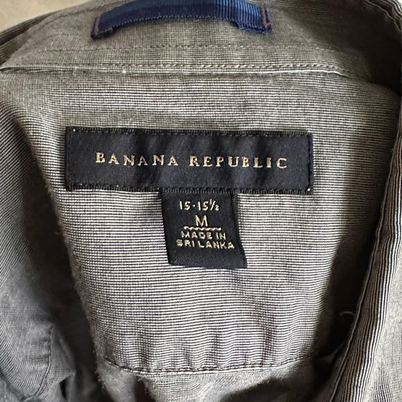 Banana Republic Blue Patterned Men's Button Down Shirt, M 15-15.5, Pre-owned - Picture 6 of 7